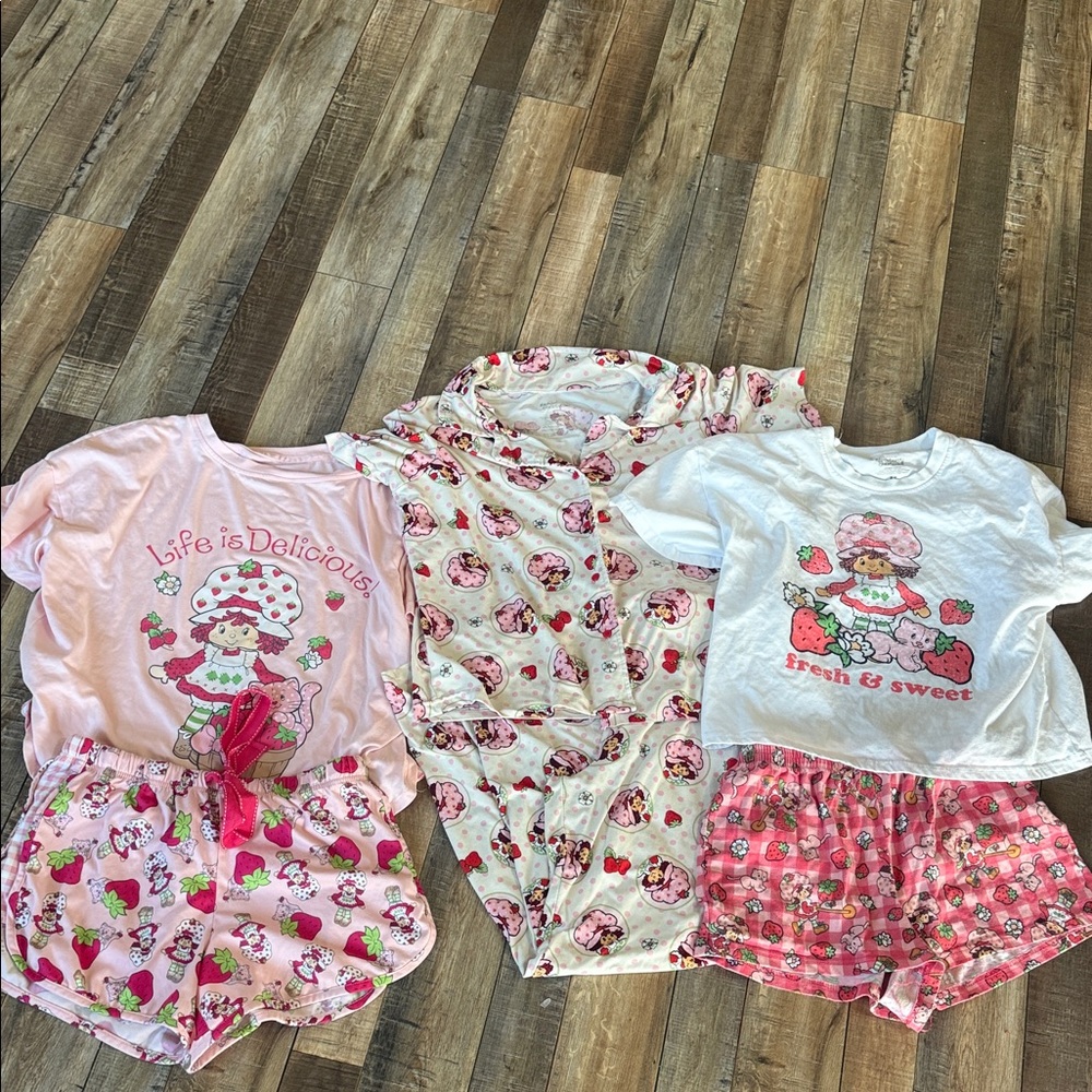 Strawberry shortcake Pajama Set - Pink and White